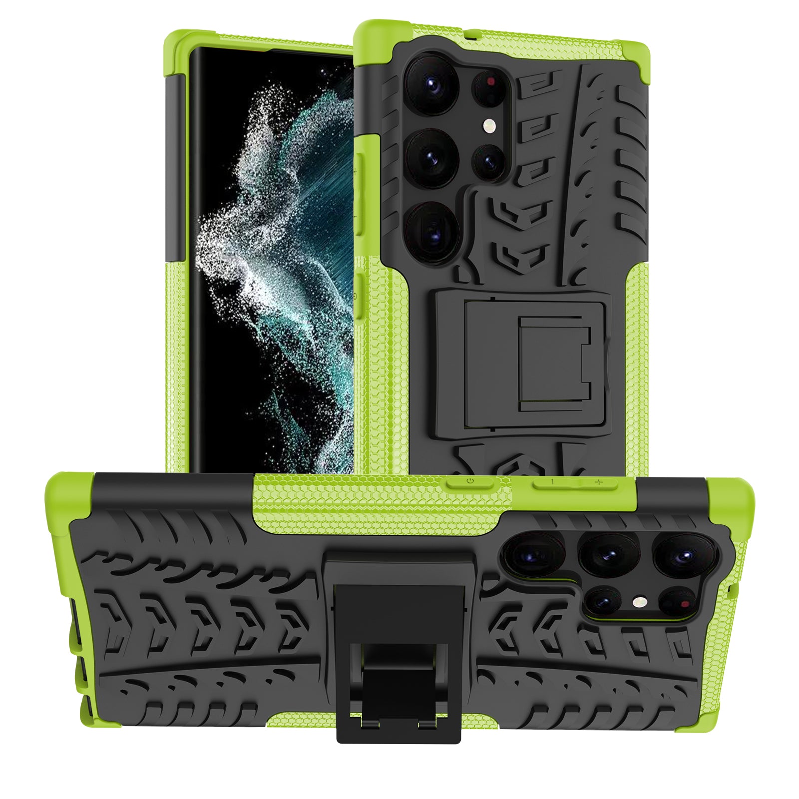 For Samsung Galaxy S23 Ultra Hard PC TPU Rugged Tire Pattern Kickstand Design Phone Case Back Cover For Samsung Galaxy S23 Ultra Hard PC TPU Rugged Tire Pattern Kickstand Design Phone Case Back Cover